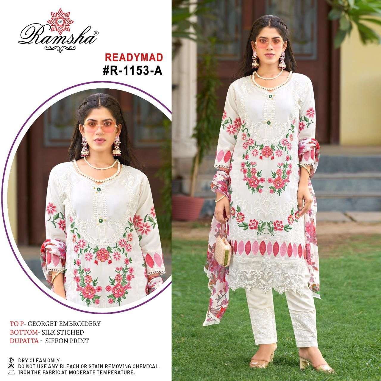 RAMSHA R 1153 GEORGETTE BEAUTIFUL DESIGNER SUIT