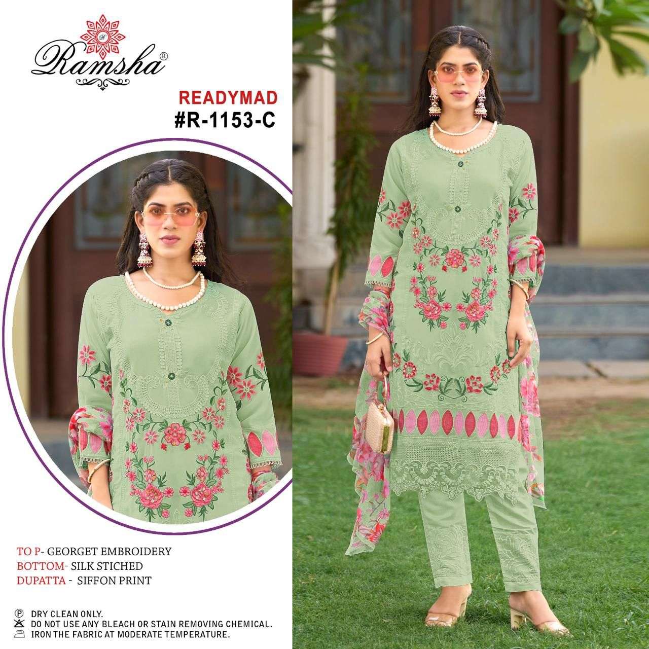 RAMSHA R 1153 GEORGETTE BEAUTIFUL DESIGNER SUIT