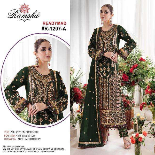 RAMSHA R 1207 VELVET HEAVY DESIGNER PAKISTANI SUIT
