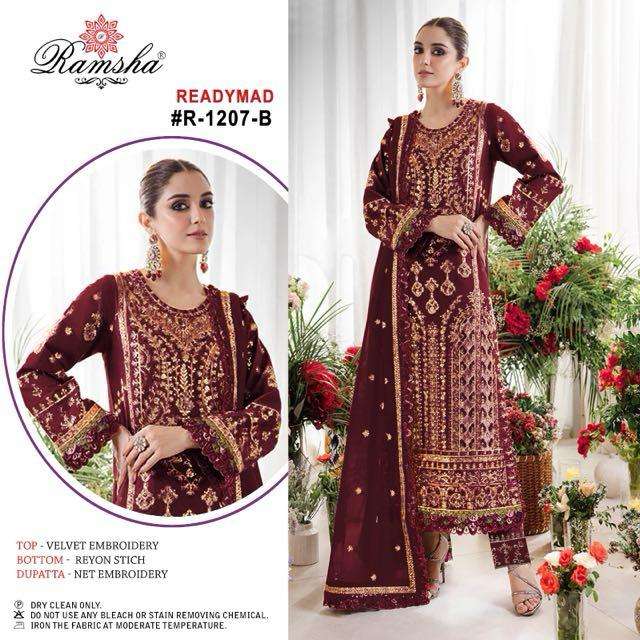 RAMSHA R 1207 VELVET HEAVY DESIGNER PAKISTANI SUIT