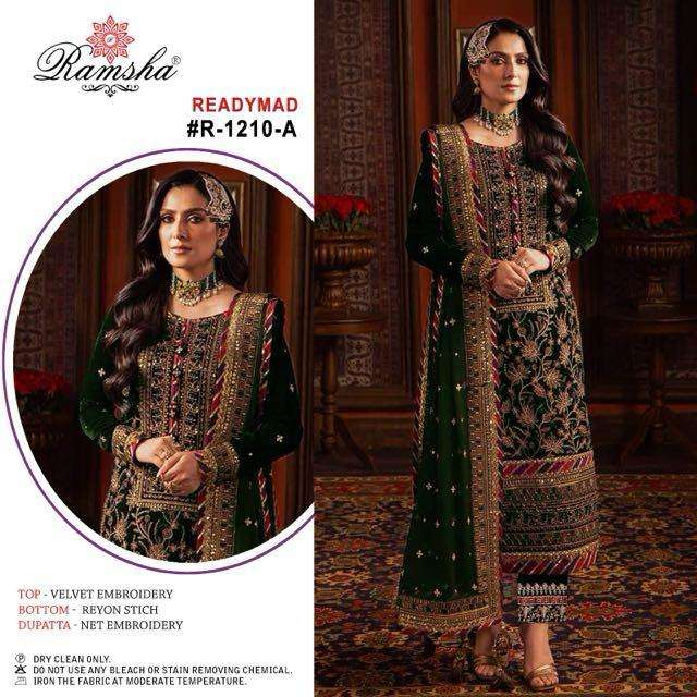 RAMSHA R 1210 VELVET DESIGNER WEDDING WEAR SUIT