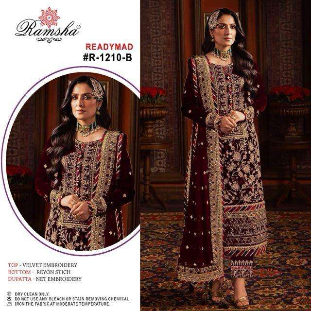 RAMSHA R 1210 VELVET DESIGNER WEDDING WEAR SUIT