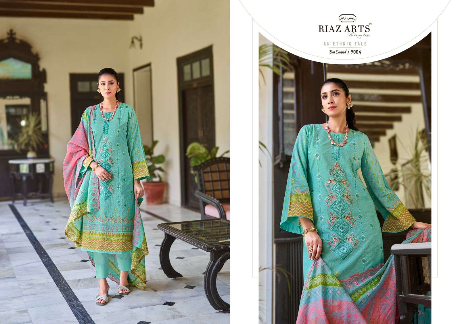 RIAZ ARTS BIN SAEED VOL 2 COTTON DIGITAL PRINTS WITH WORK SUIT