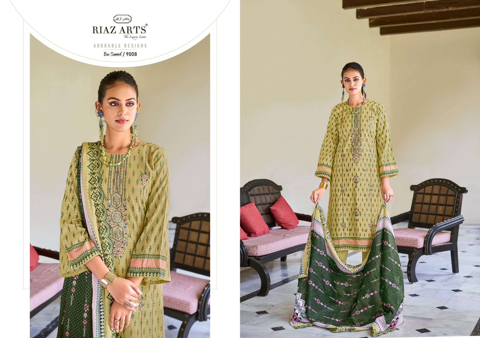 RIAZ ARTS BIN SAEED VOL 2 COTTON DIGITAL PRINTS WITH WORK SUIT