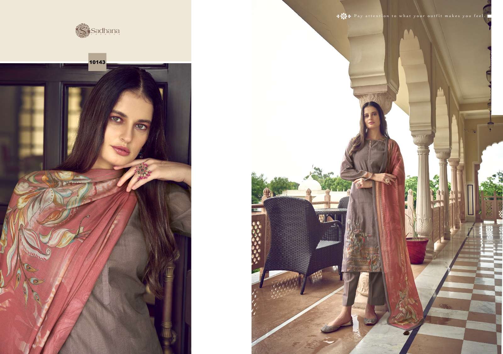 SADHANA FASHION NORAH MUSLIN DIGITAL PRINT WITH WORK SUIT
