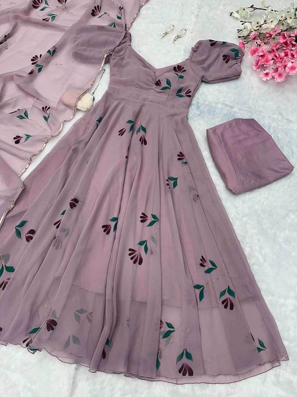 SC 237 PREETY LOOK FANCY GOWN WITH PANT AND DUPATTA 