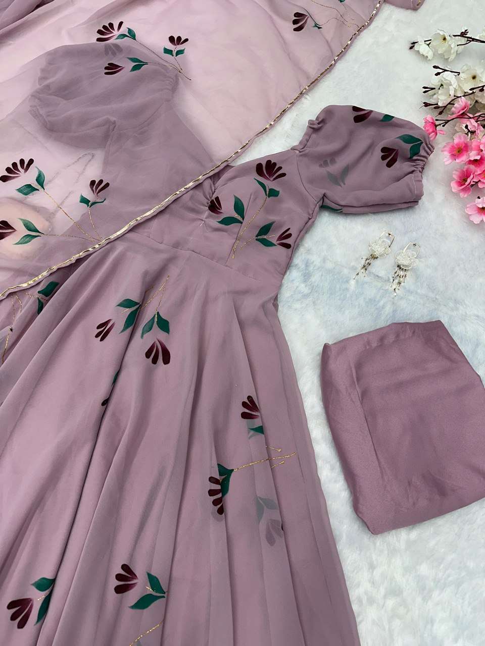 SC 237 PREETY LOOK FANCY GOWN WITH PANT AND DUPATTA 