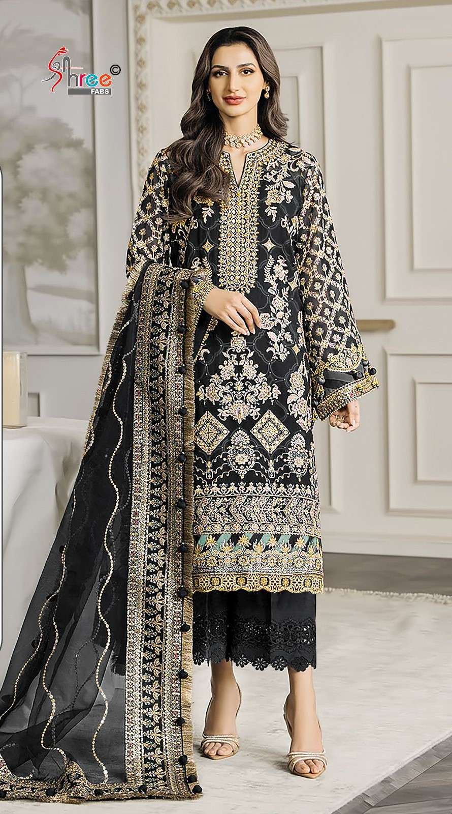 SHREE FAB DESIGN NO - K 5045 HEAVY EMBROIDERY PARTY WEAR SUIT 