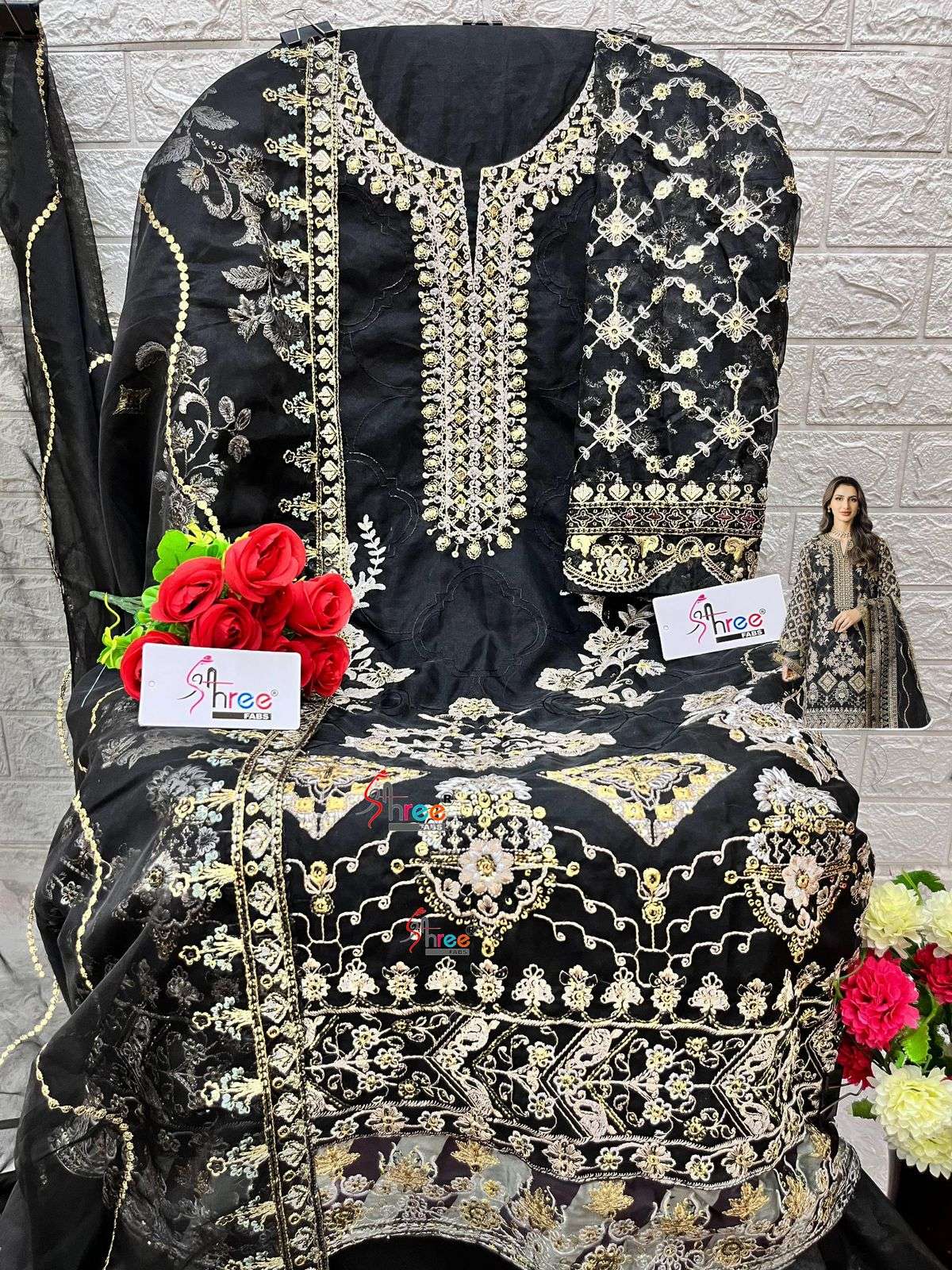 SHREE FAB DESIGN NO - K 5045 HEAVY EMBROIDERY PARTY WEAR SUIT 