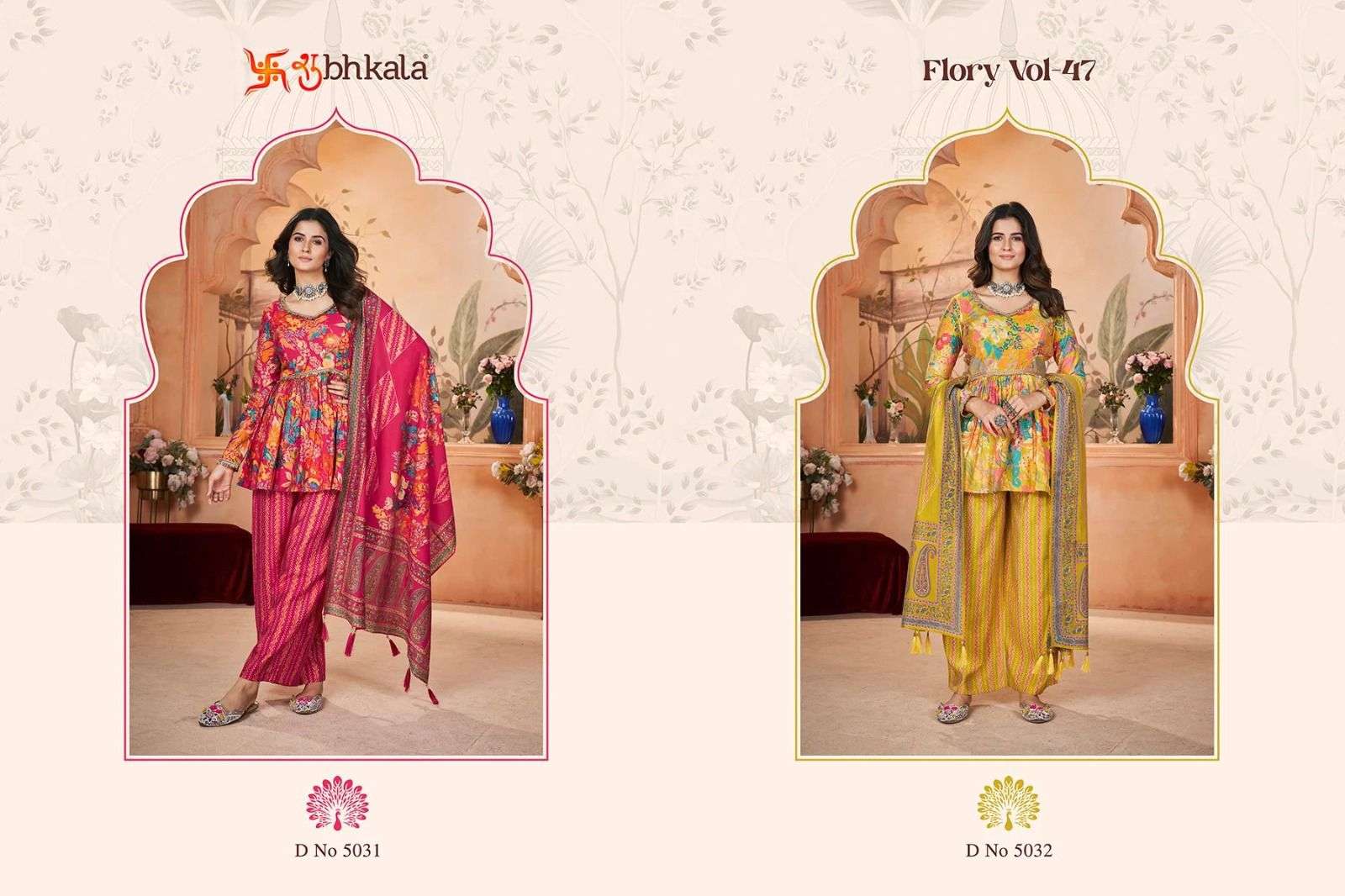 SHUBHKALA FLORY VOL 47 DIGITAL PRINT TOP WITH BOTTOM AND DUPATTA SET 