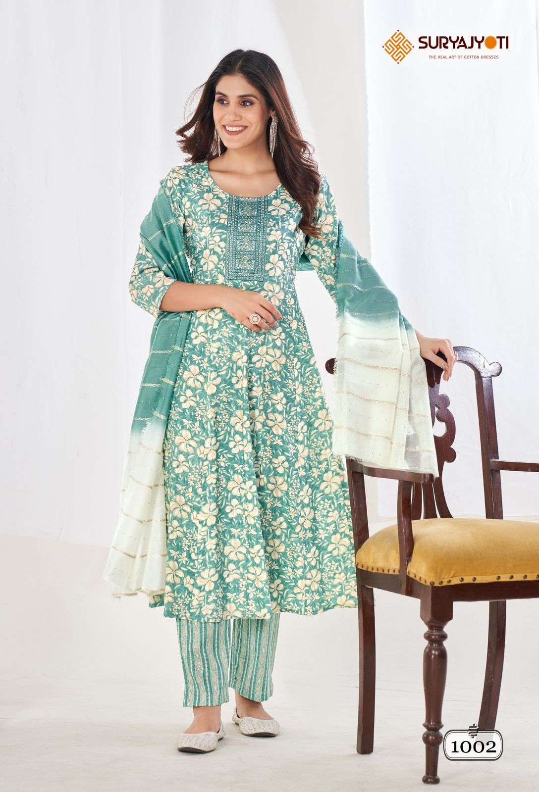  SURYAJYOTI ANARKALI SPECIAL VOL 1 RAYON FOIL PRINTED KURTI COMBO SET 