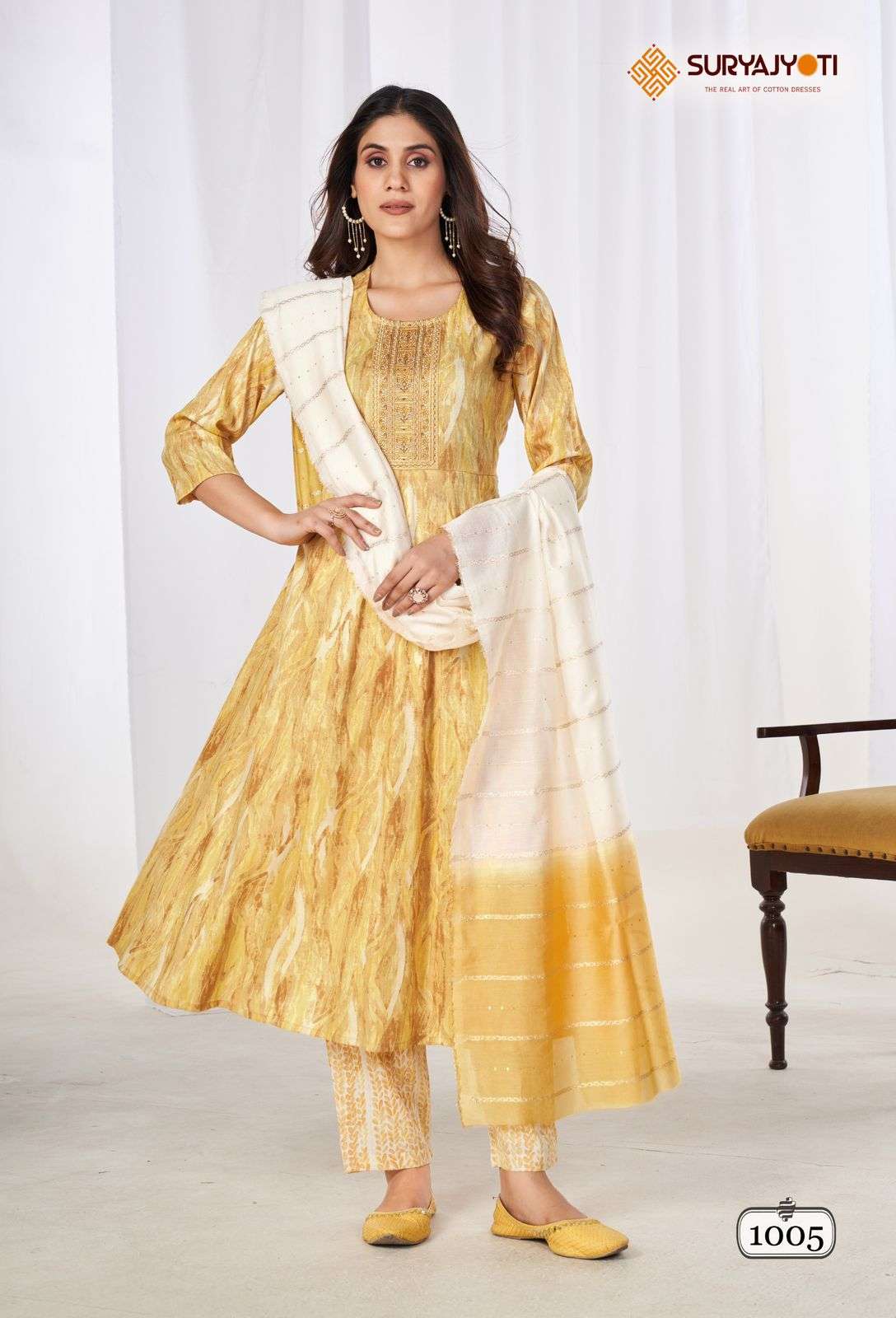  SURYAJYOTI ANARKALI SPECIAL VOL 1 RAYON FOIL PRINTED KURTI COMBO SET 