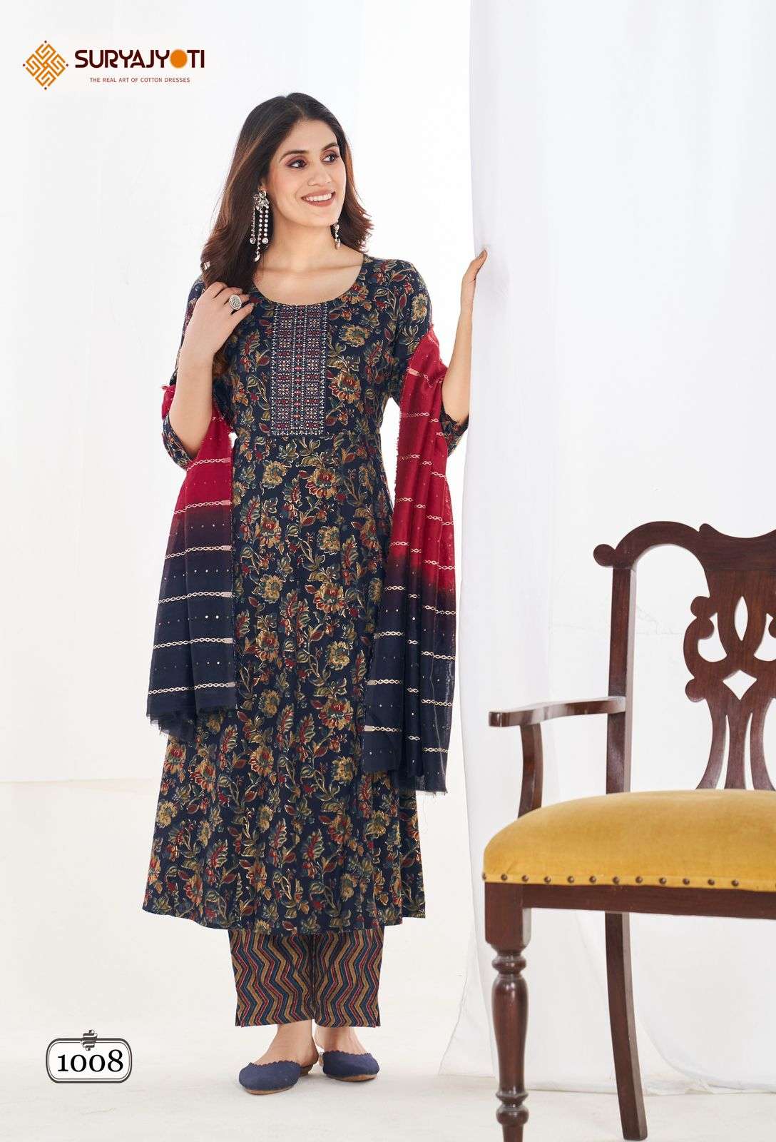  SURYAJYOTI ANARKALI SPECIAL VOL 1 RAYON FOIL PRINTED KURTI COMBO SET 