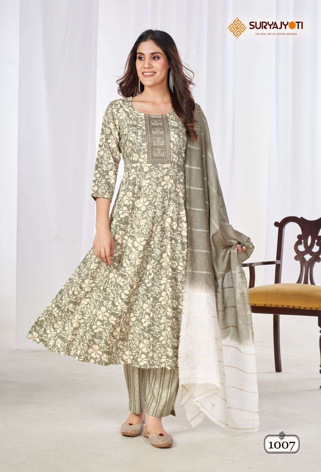  SURYAJYOTI ANARKALI SPECIAL VOL 1 RAYON FOIL PRINTED KURTI COMBO SET 