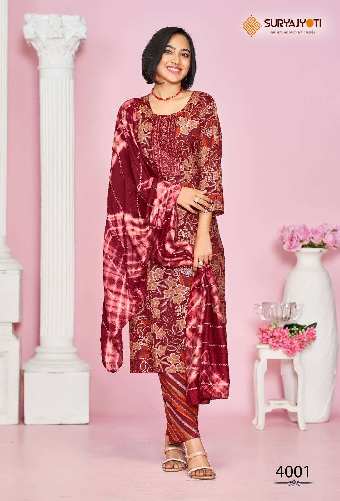SURYAJYOTI KRITIKA VOL 4 RAYON PRINTS KURTI COMBO SET 