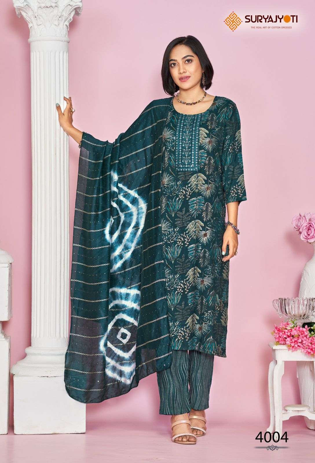 SURYAJYOTI KRITIKA VOL 4 RAYON PRINTS KURTI COMBO SET 