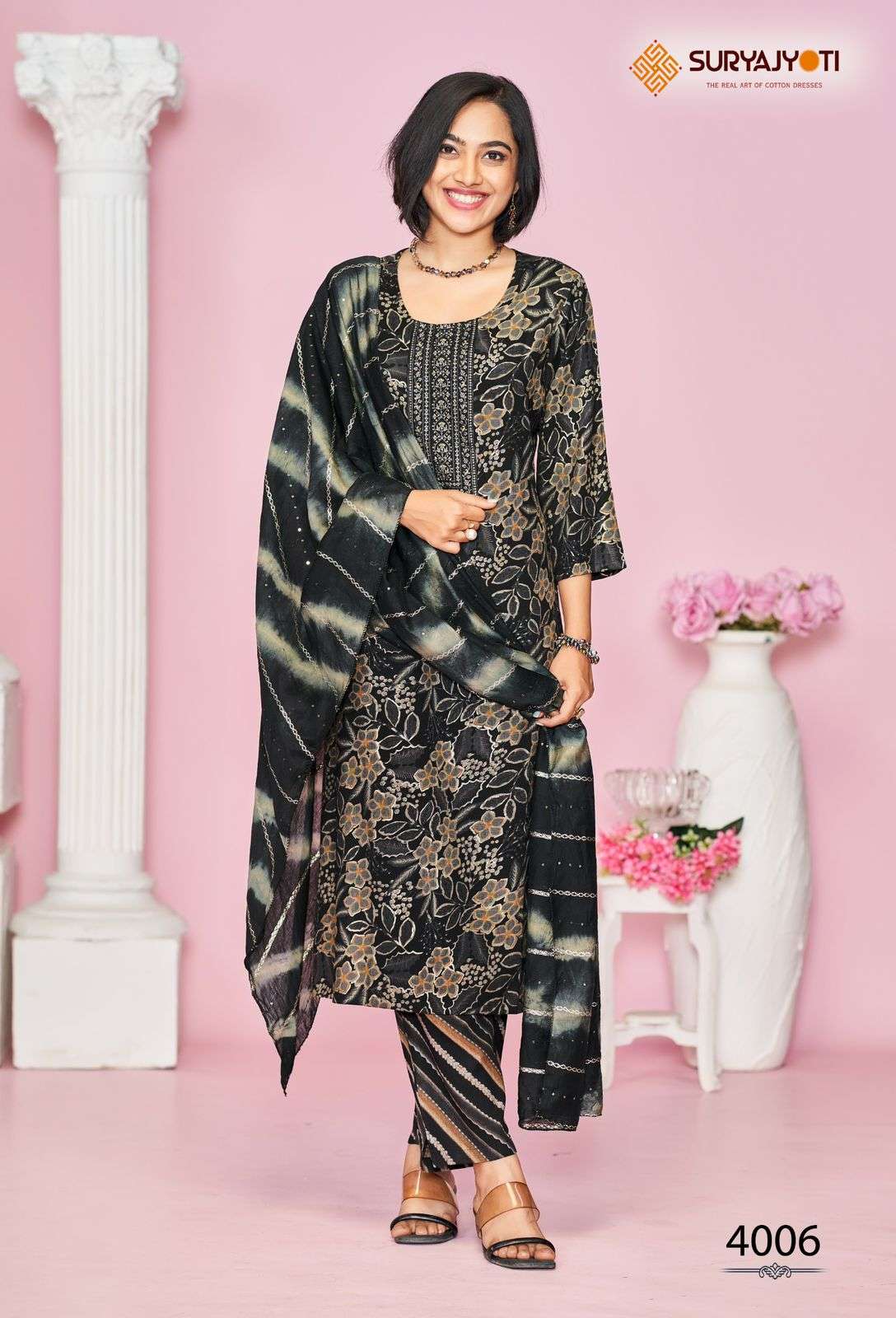 SURYAJYOTI KRITIKA VOL 4 RAYON PRINTS KURTI COMBO SET 