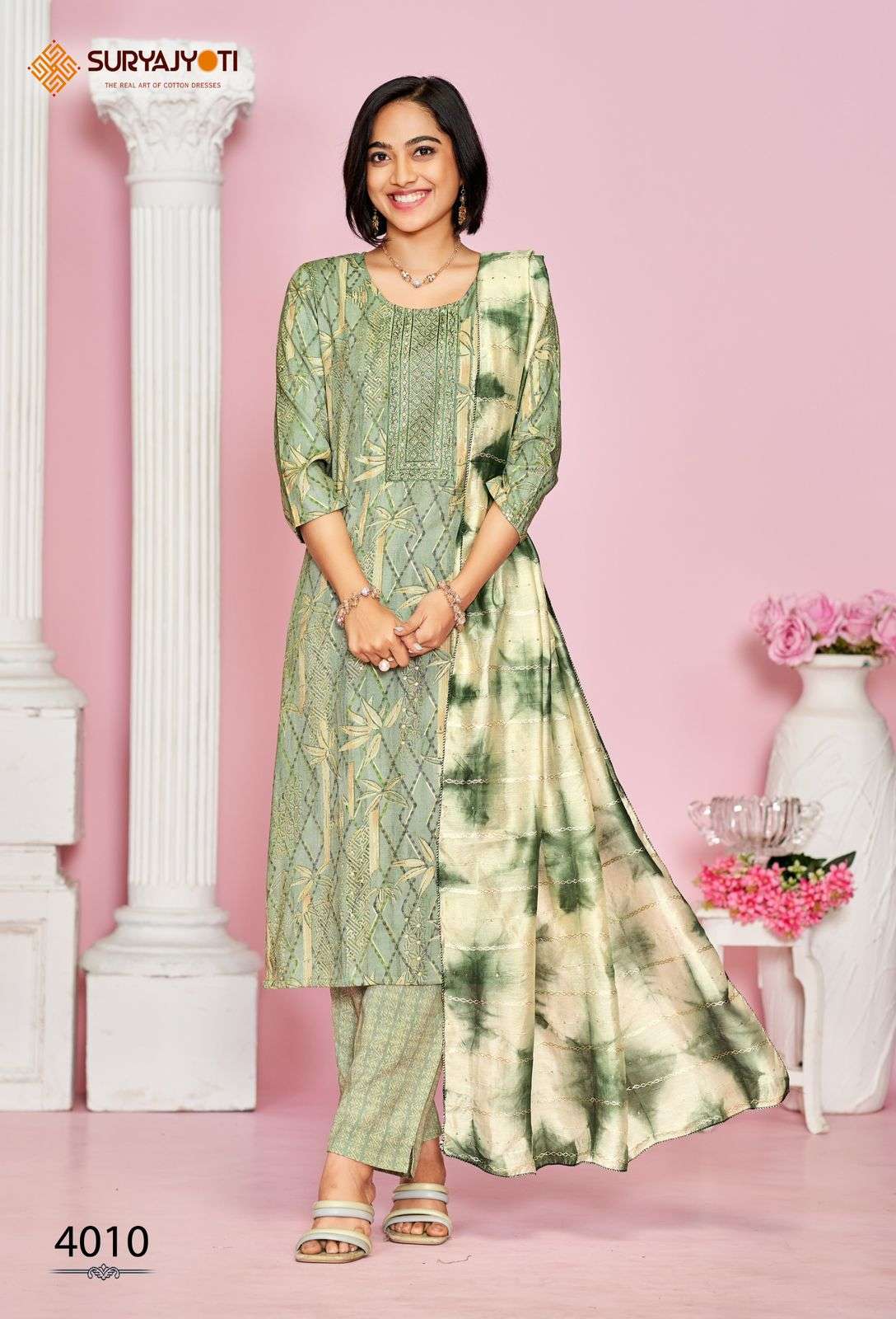 SURYAJYOTI KRITIKA VOL 4 RAYON PRINTS KURTI COMBO SET 