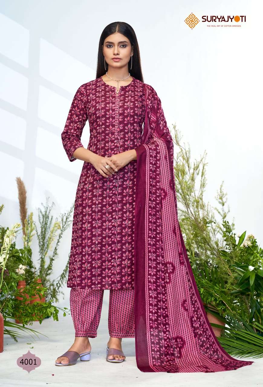 SURYAJYOTI PRIYAL VOL 4 COTTON PRINT KURTI COMBO SET 