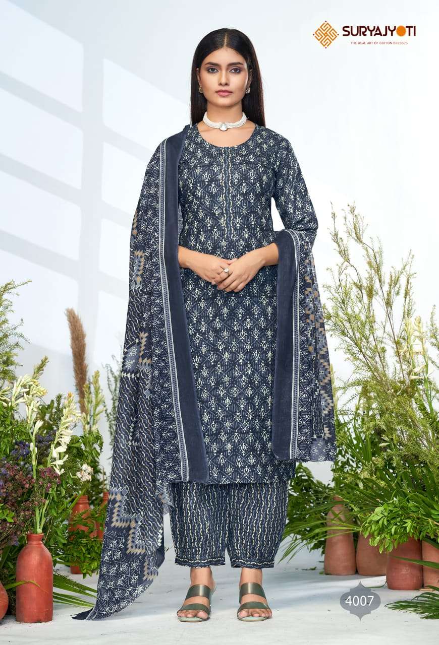 SURYAJYOTI PRIYAL VOL 4 COTTON PRINT KURTI COMBO SET 