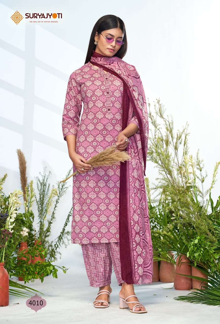 SURYAJYOTI PRIYAL VOL 4 COTTON PRINT KURTI COMBO SET 