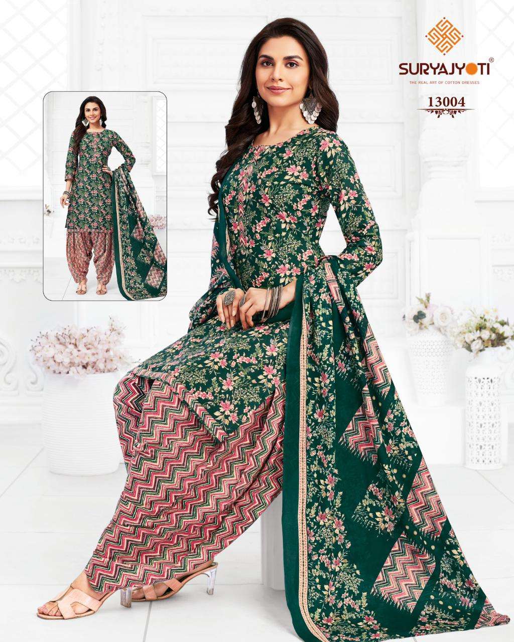 SURYAJYOTI TRENDY PATIYALA VOL 13 COTTON PRINTED SUIT