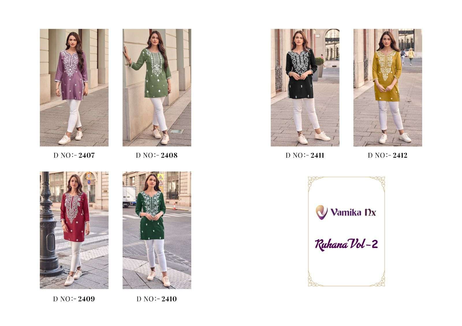 VAMIKA NX RUHANA VOL 2 LUCKNOWI WORK FANCY LADIES KURTI 