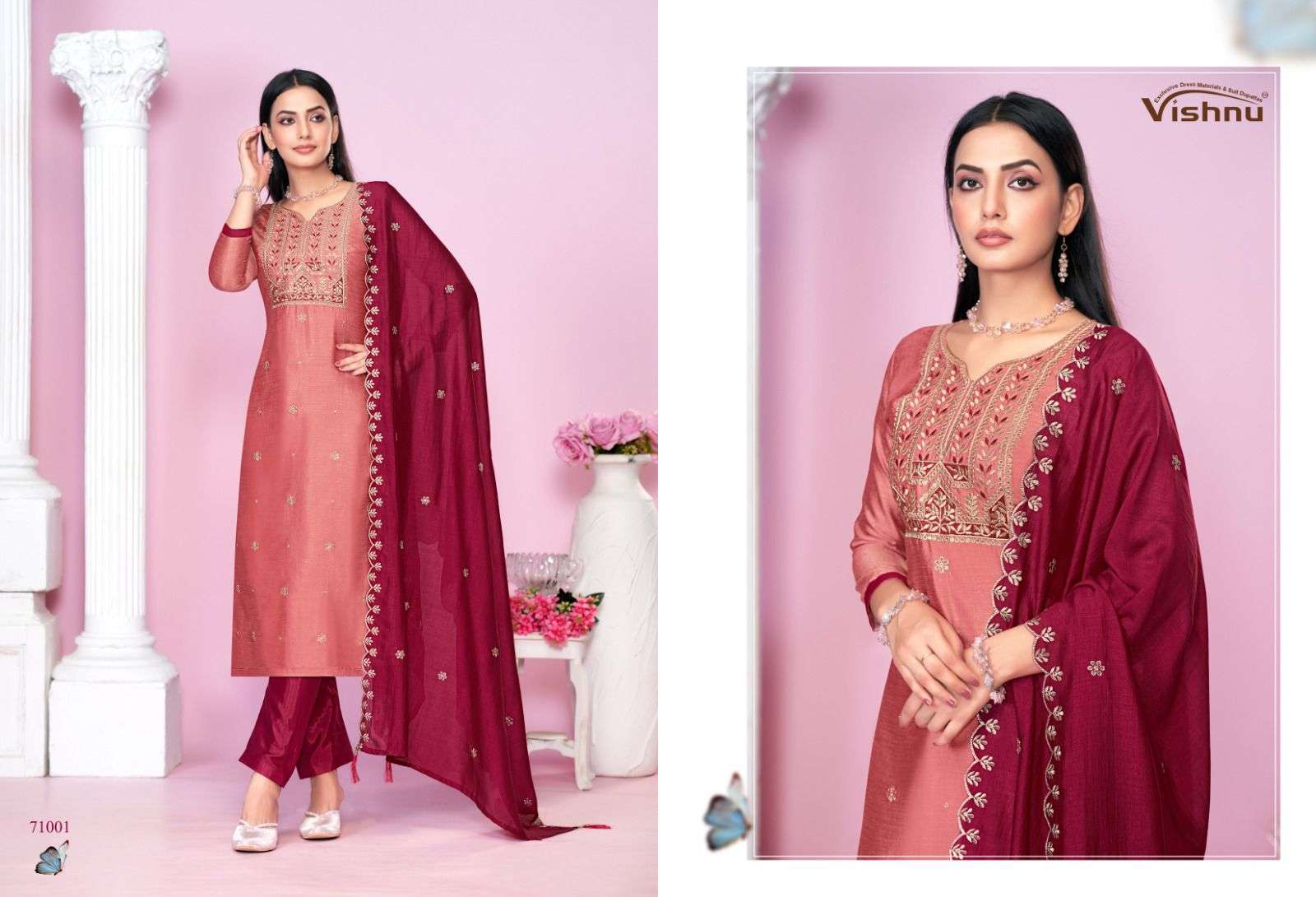 VISHNU IMPEX JASMEEN SILK FANCY SWAROVSKI WORK SUIT