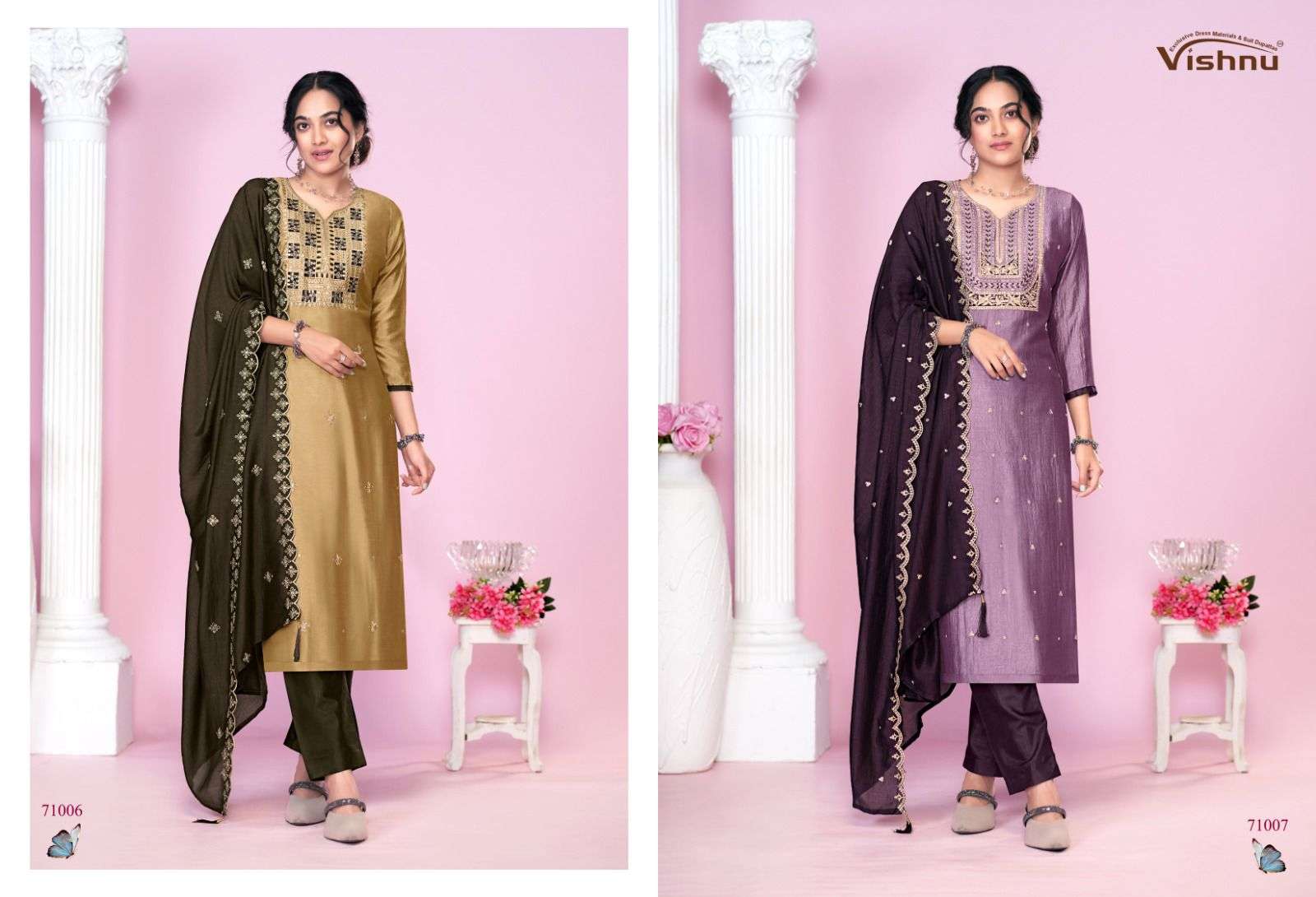 VISHNU IMPEX JASMEEN SILK FANCY SWAROVSKI WORK SUIT