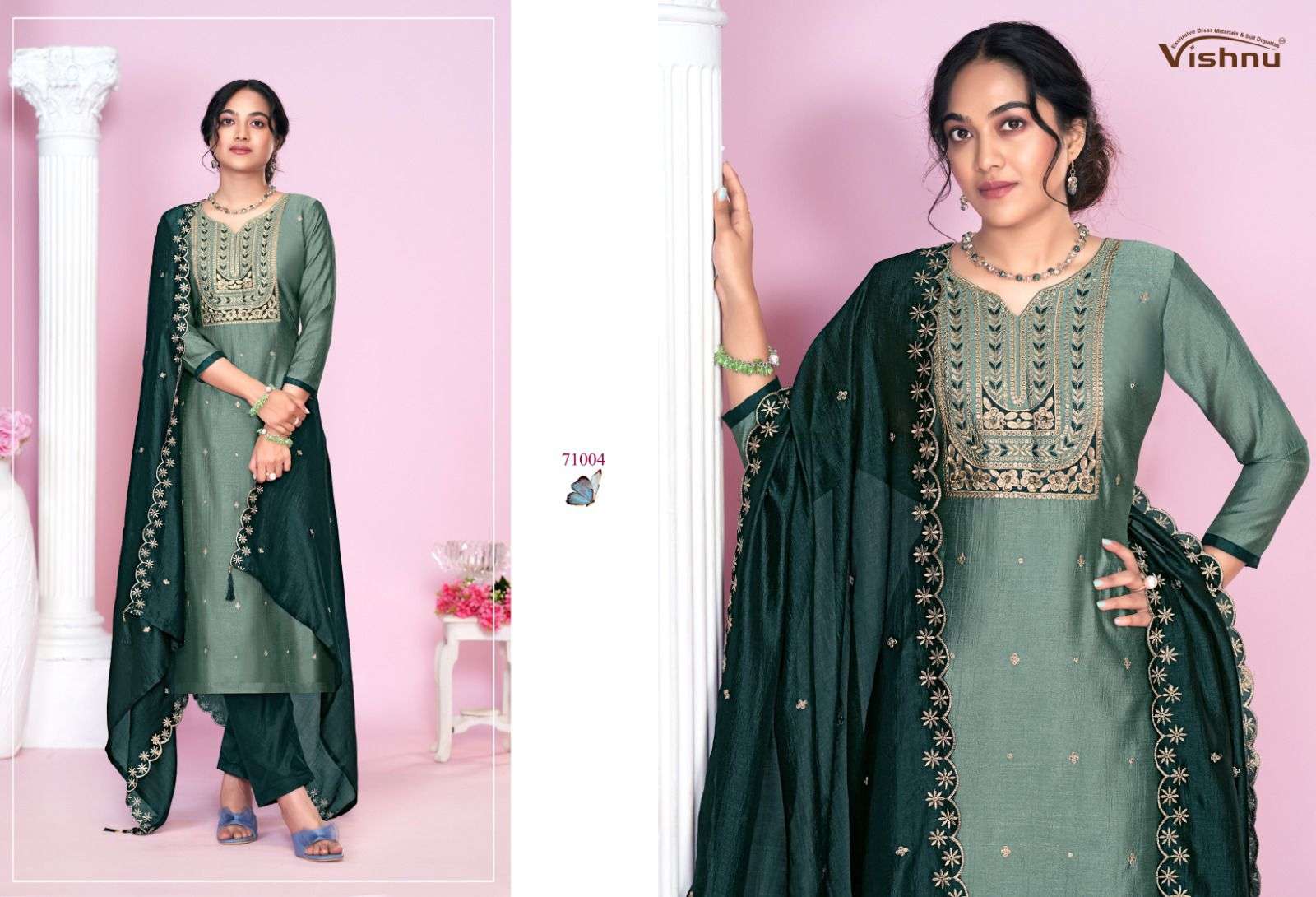 VISHNU IMPEX JASMEEN SILK FANCY SWAROVSKI WORK SUIT