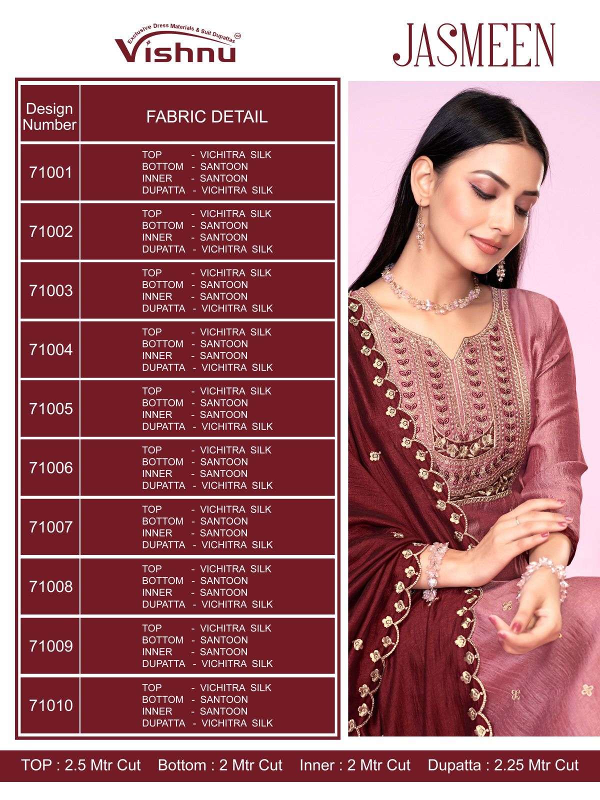VISHNU IMPEX JASMEEN SILK FANCY SWAROVSKI WORK SUIT