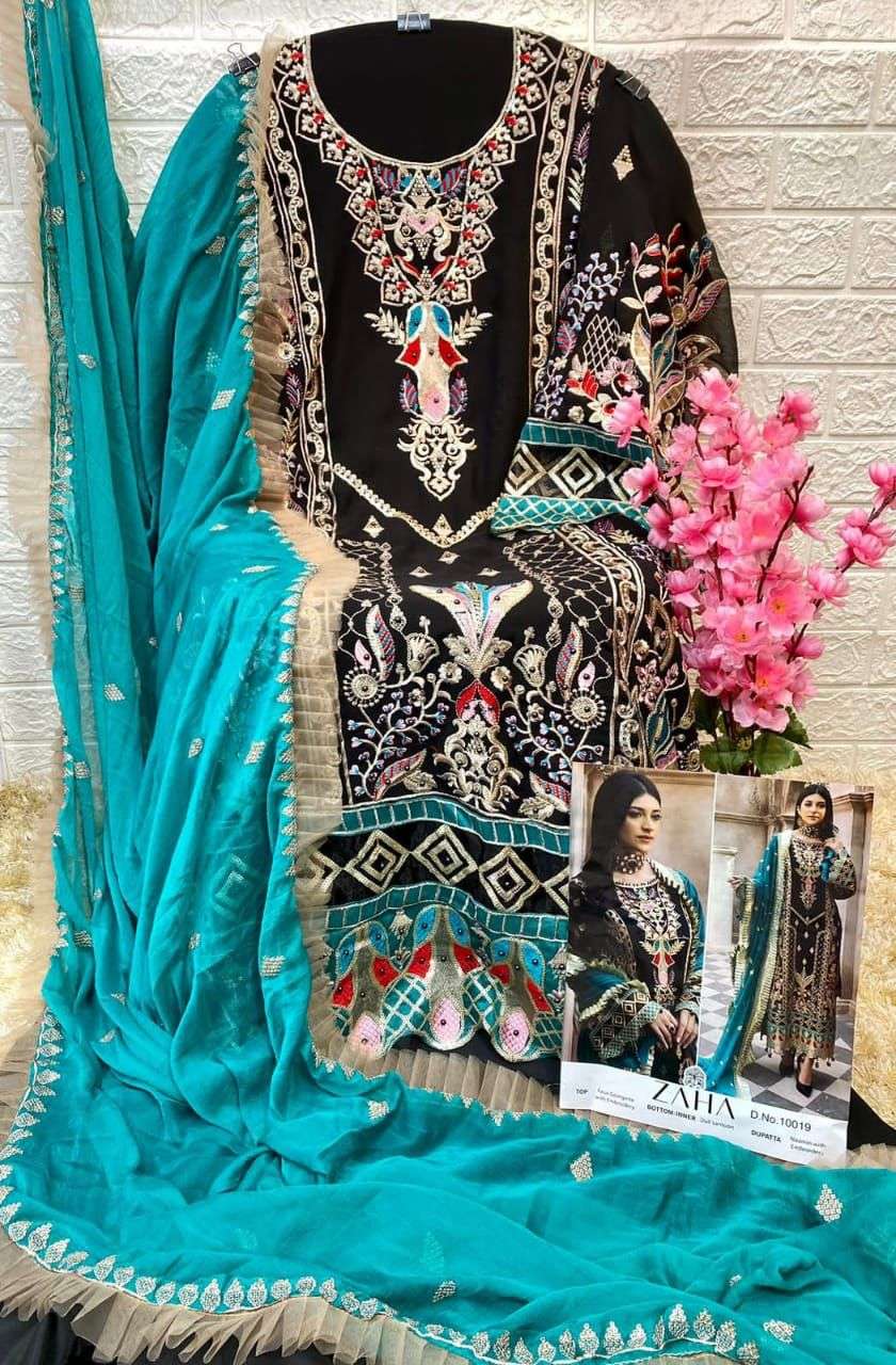 ZAHA DESIGN NO - 10019 HEAVY EMBROIDERED PAKISTANI SUIT