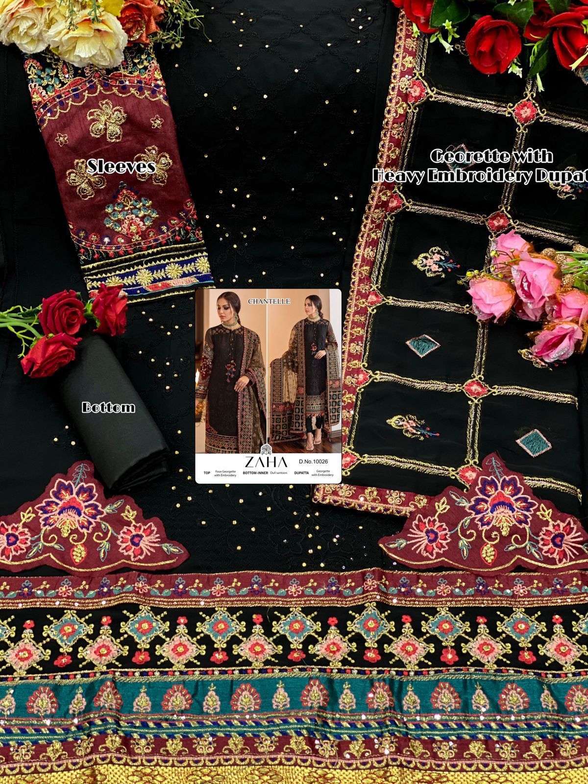 ZAHA DESIGN NO - 10026 HEAVY EMBROIDERED PAKISTANI SUIT