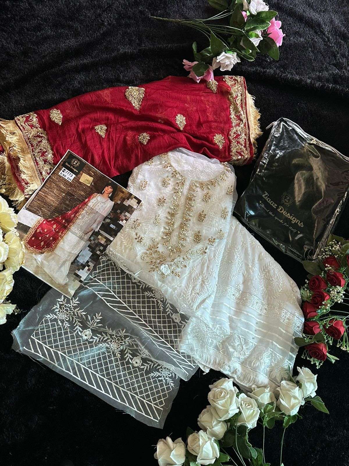 ZIAAZ DESIGNS CODE NO - 434 SEMI STITCHED HIT DESIGN HEAVY PARTY WEAR SUIT