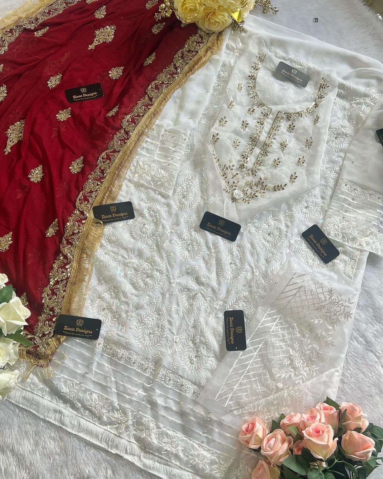 ZIAAZ DESIGNS CODE NO - 434 SEMI STITCHED HIT DESIGN HEAVY PARTY WEAR SUIT
