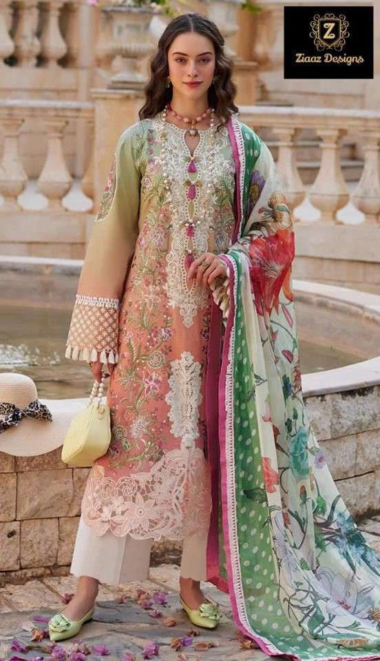 ZIAAZ DESIGNS CODE NO - 544  COTTON BEAUTIFUL PARTY WEAR SUIT