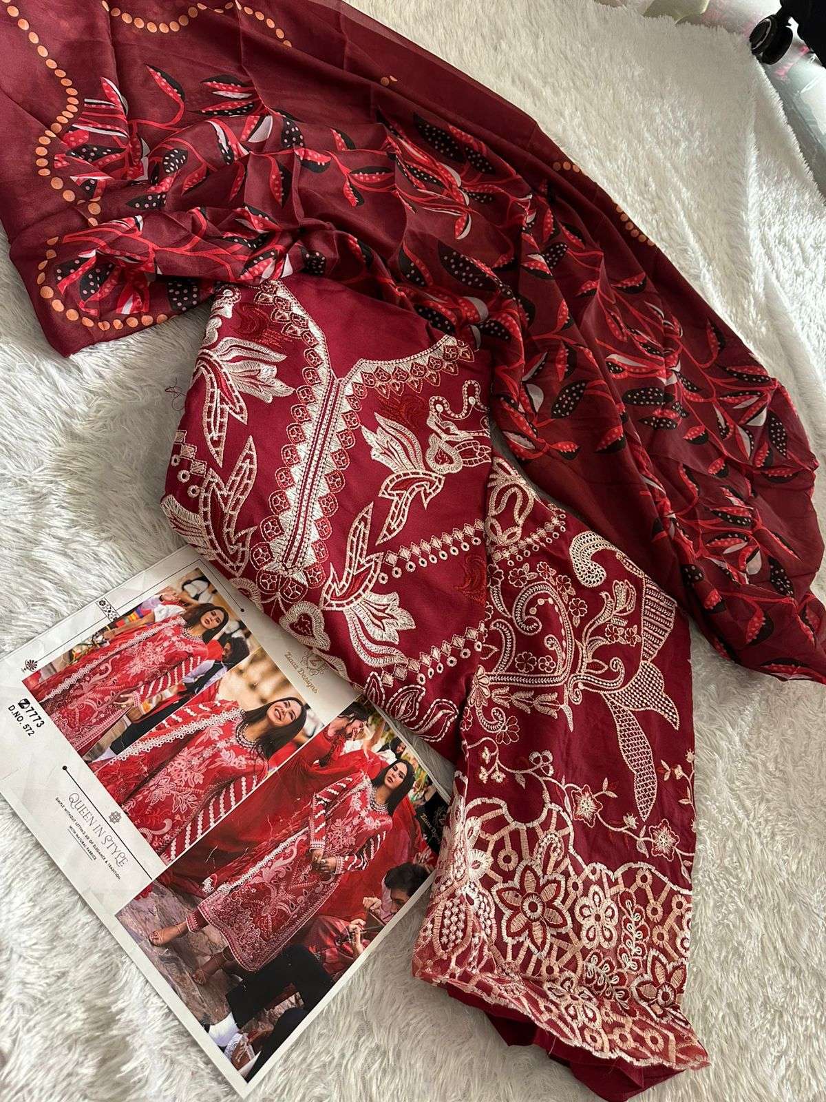 ZIAAZ DESIGNS CODE NO - 572 BEAUTIFUL HEAVY WORK PARTY WEAR SUIT 