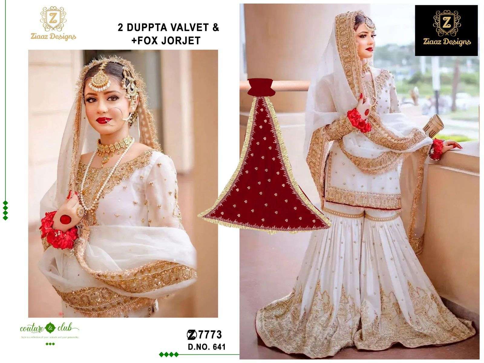 ZIAAZ DESIGNS CODE NO - 641 BEAUTIFUL HEAVY WORK PARTY WEAR SALWAR KAMEEZ