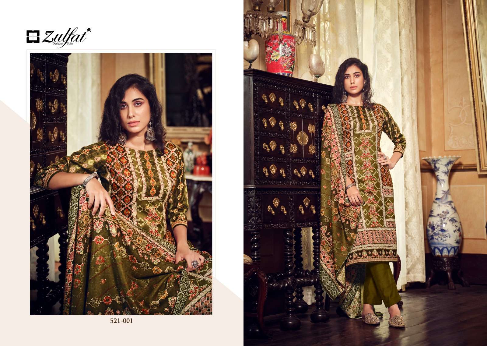 ZULFAT DESIGNER SUITS REHNUMA WOOLEN PASHMINA DIGITAL PRINT SUIT