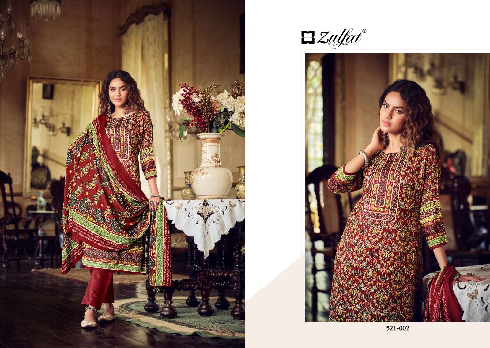 ZULFAT DESIGNER SUITS REHNUMA WOOLEN PASHMINA DIGITAL PRINT SUIT
