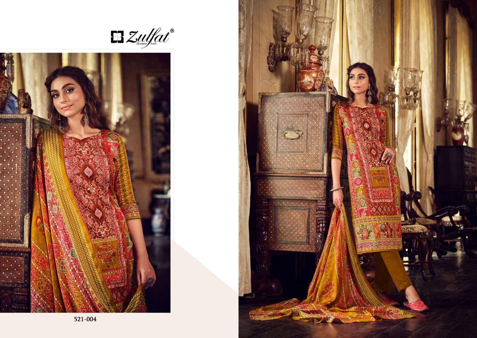 ZULFAT DESIGNER SUITS REHNUMA WOOLEN PASHMINA DIGITAL PRINT SUIT