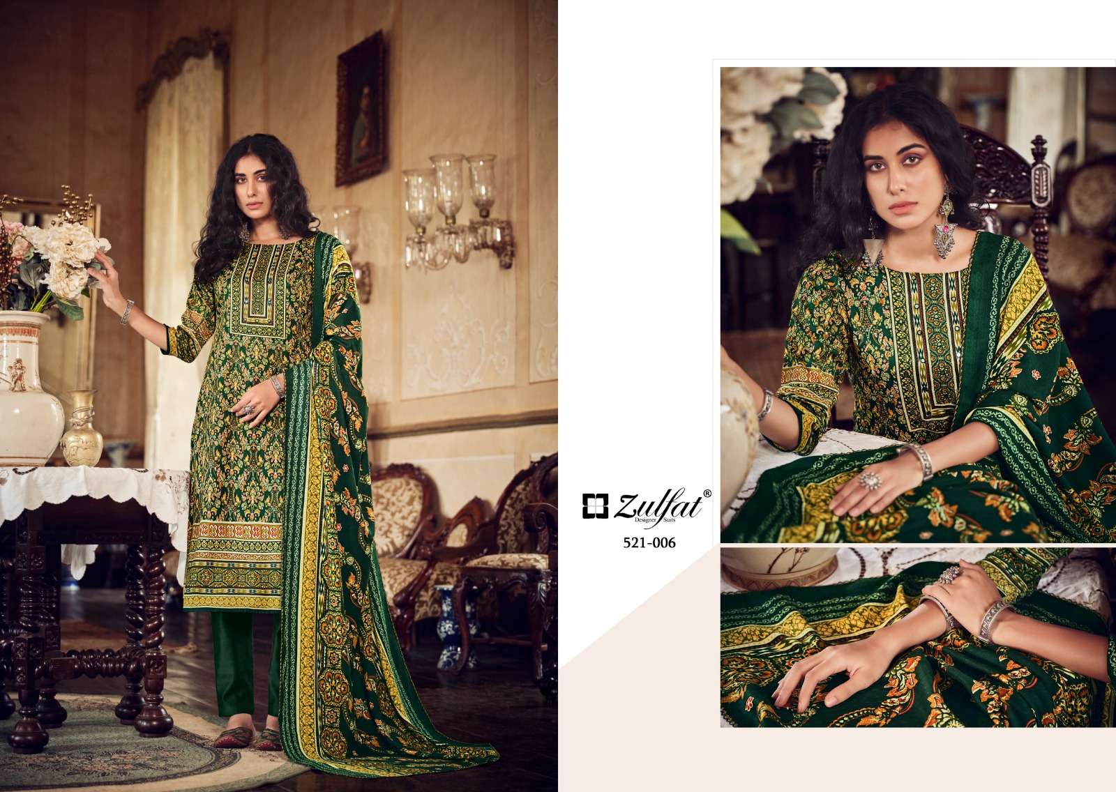 ZULFAT DESIGNER SUITS REHNUMA WOOLEN PASHMINA DIGITAL PRINT SUIT