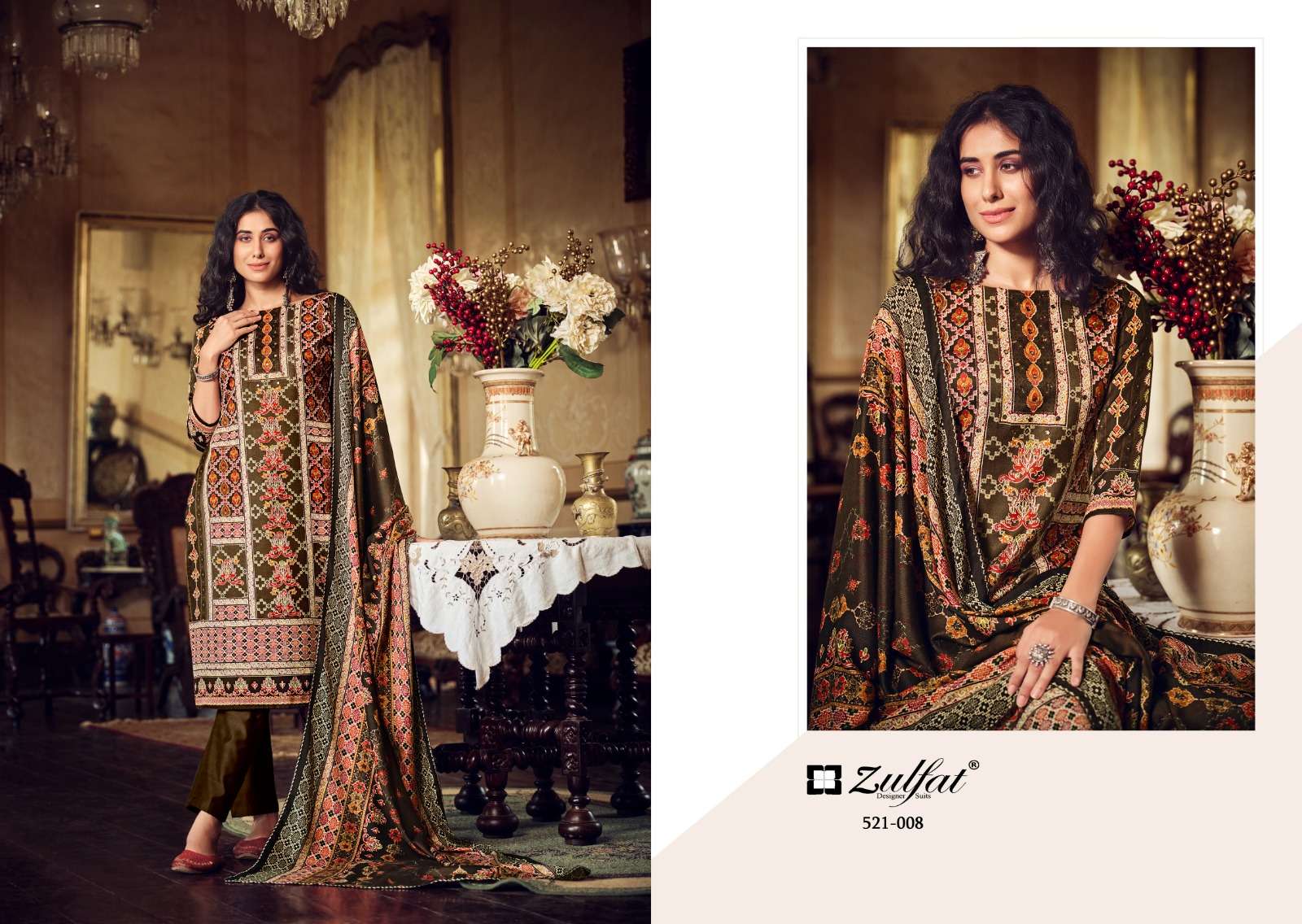ZULFAT DESIGNER SUITS REHNUMA WOOLEN PASHMINA DIGITAL PRINT SUIT