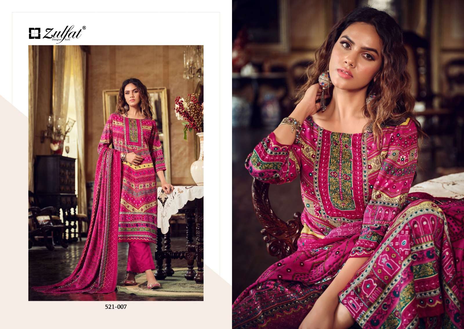 ZULFAT DESIGNER SUITS REHNUMA WOOLEN PASHMINA DIGITAL PRINT SUIT