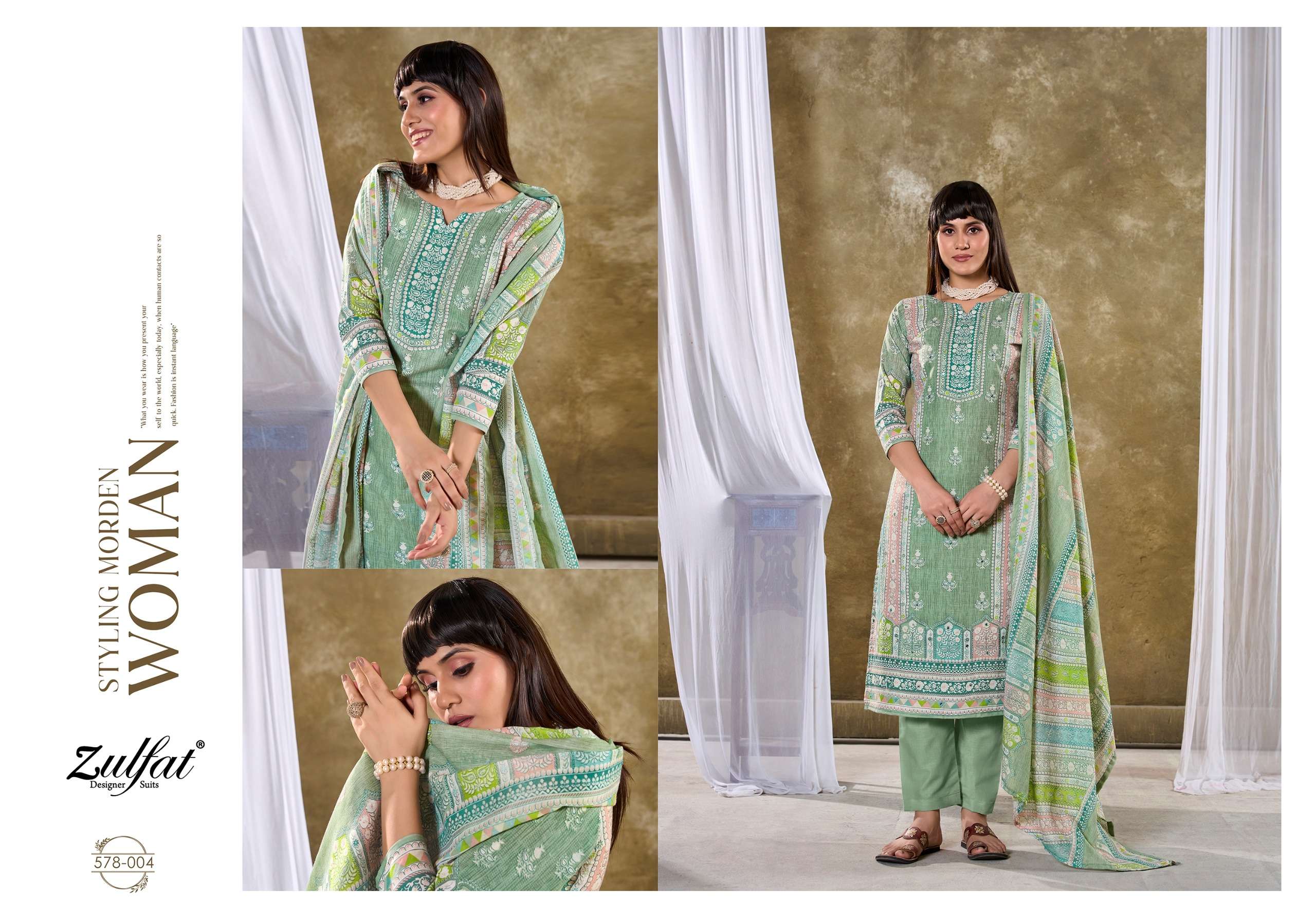 ZULFAT DESIGNER SUITS SUMMER SWAG VOL 3 COTTON DESIGNER PRINT SUIT