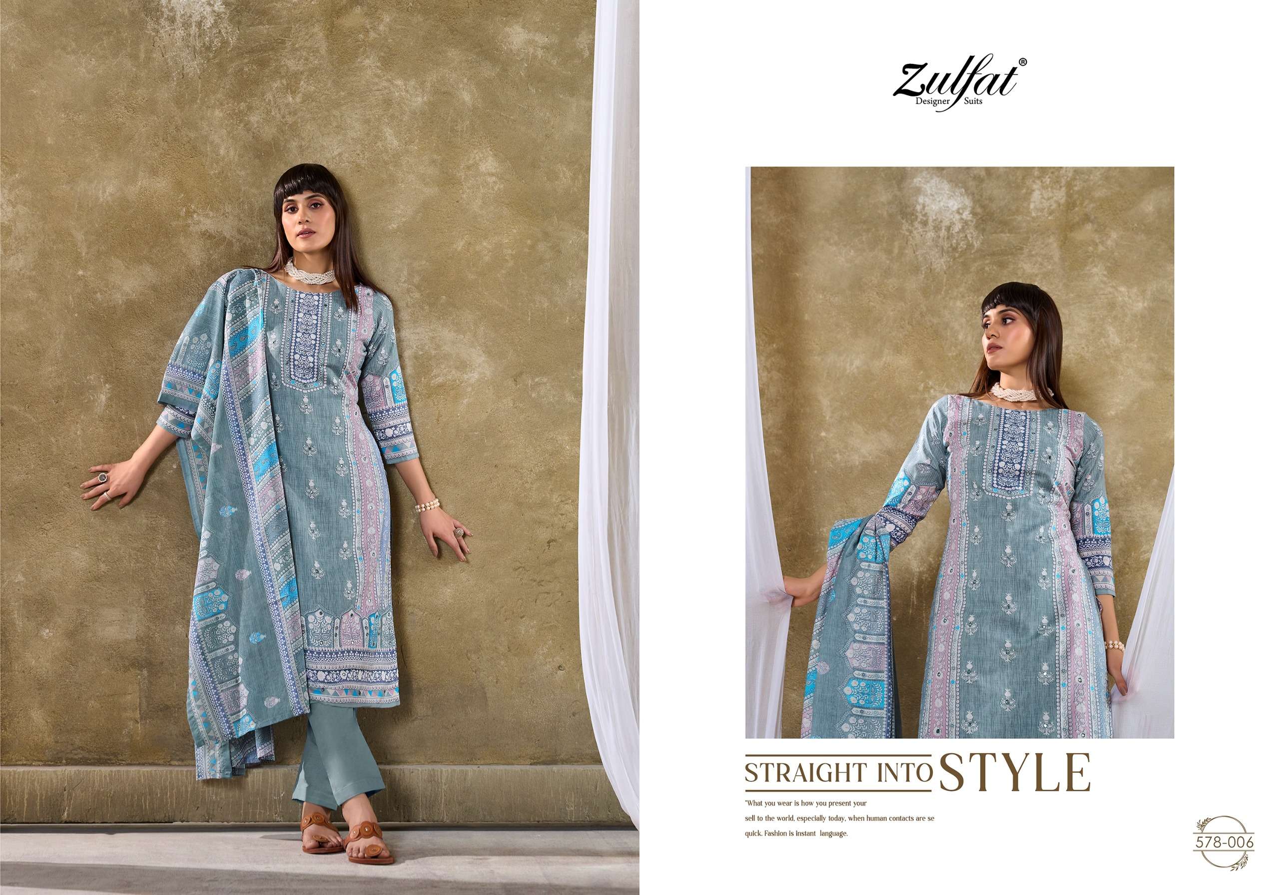 ZULFAT DESIGNER SUITS SUMMER SWAG VOL 3 COTTON DESIGNER PRINT SUIT