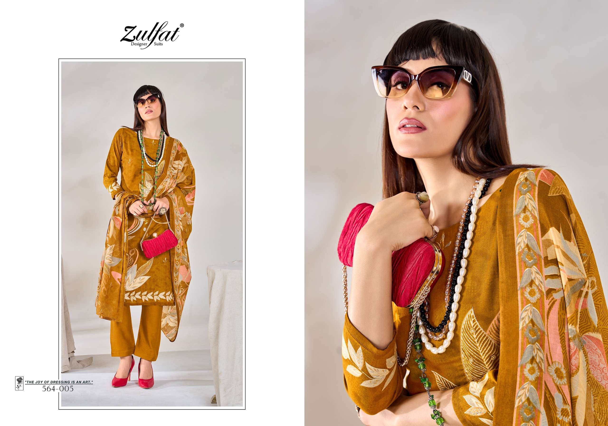 ZULFAT DESIGNER SUITS ZAHAVI VOL 3 VISCOSE FANCY WORK SUIT