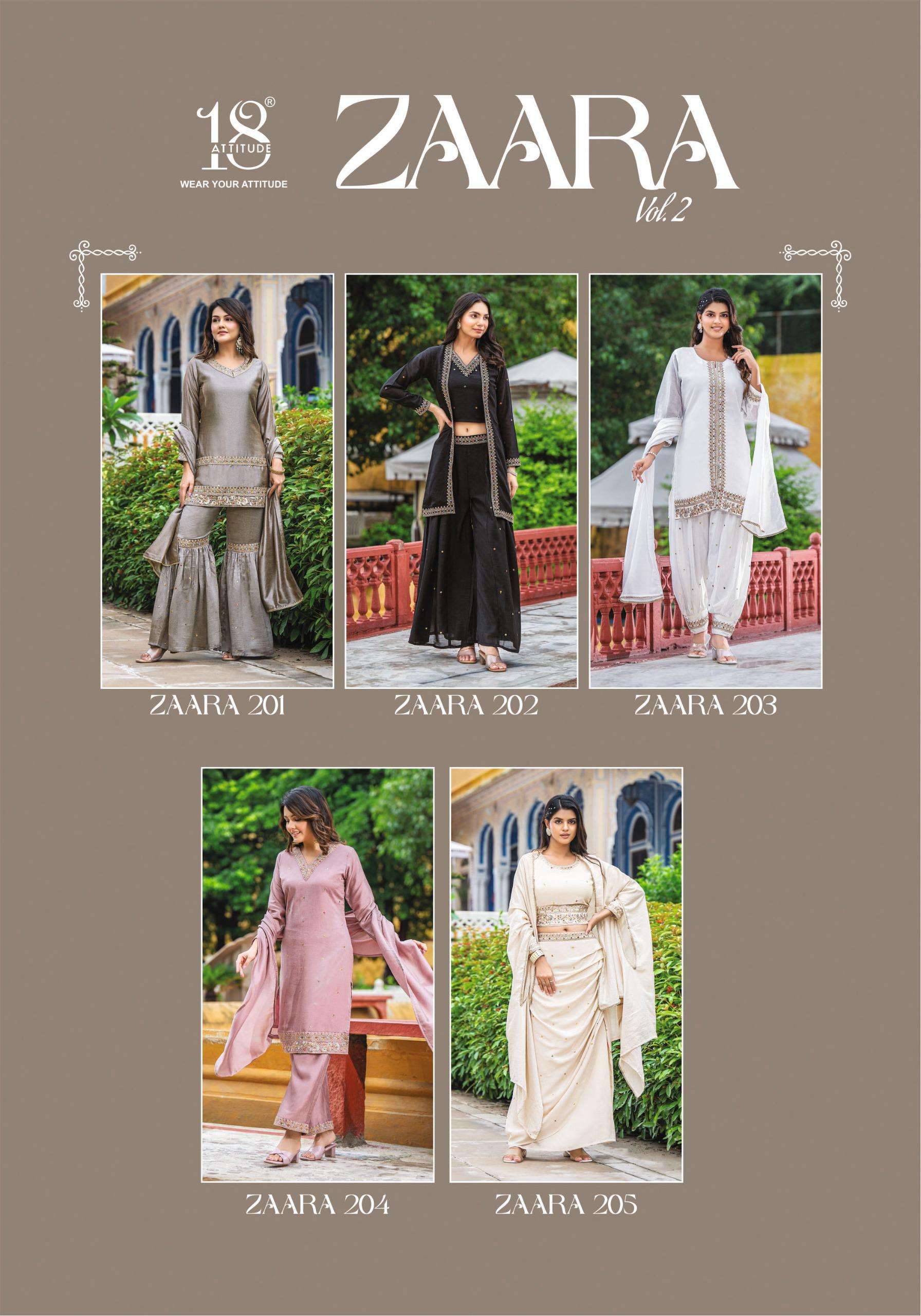 18 ATTITUDE  ZAARA VOL 2 BEAUTIFUL DESIGNER PARTY WEAR DRESS