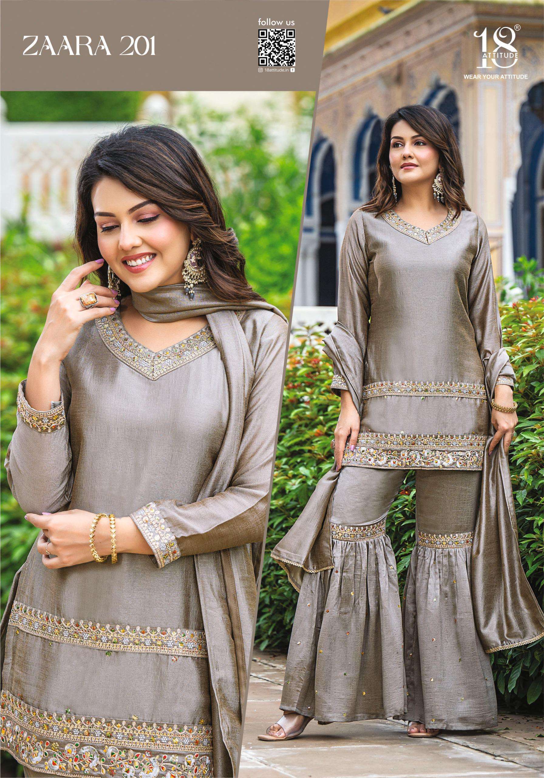 18 ATTITUDE  ZAARA VOL 2 BEAUTIFUL DESIGNER PARTY WEAR DRESS