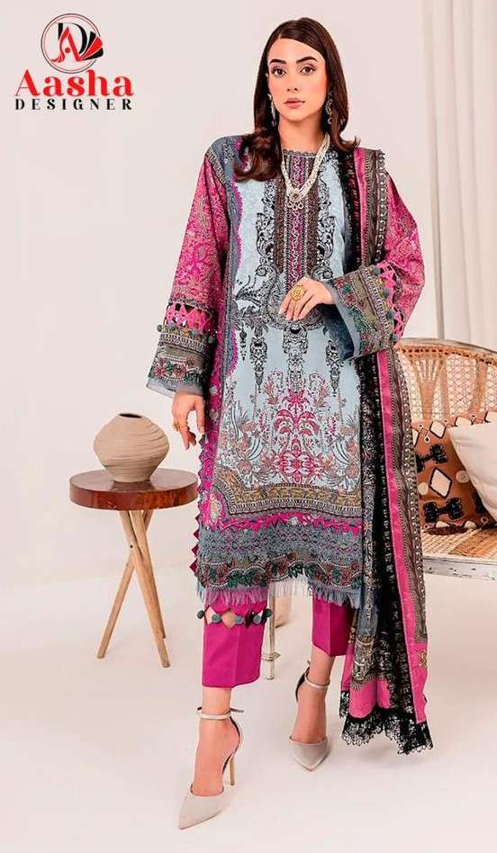 AASHA DESIGNER DESIGN NO - 1113 EXCLUSIVE PATCH EMBROIDERY PARTY WEAR SUIT